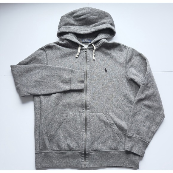 Polo Ralph Lauren Men's Classic Heavyweight Full Zip Hoodie Large Gray Pony - Picture 2 of 11